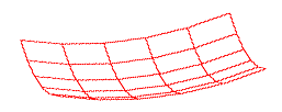 Wireframe of bowl deformation of PWB